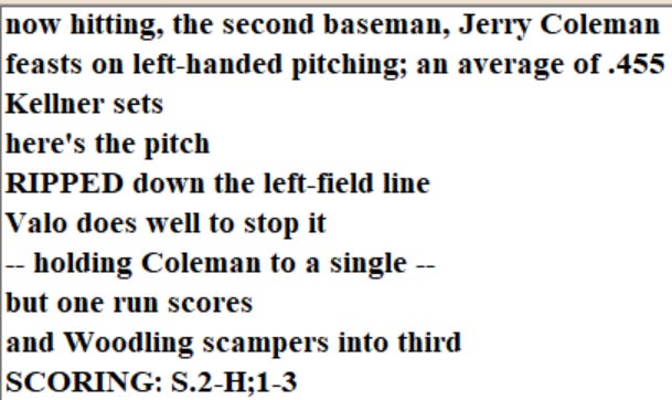 Diamond Mind Baseball Play By Play