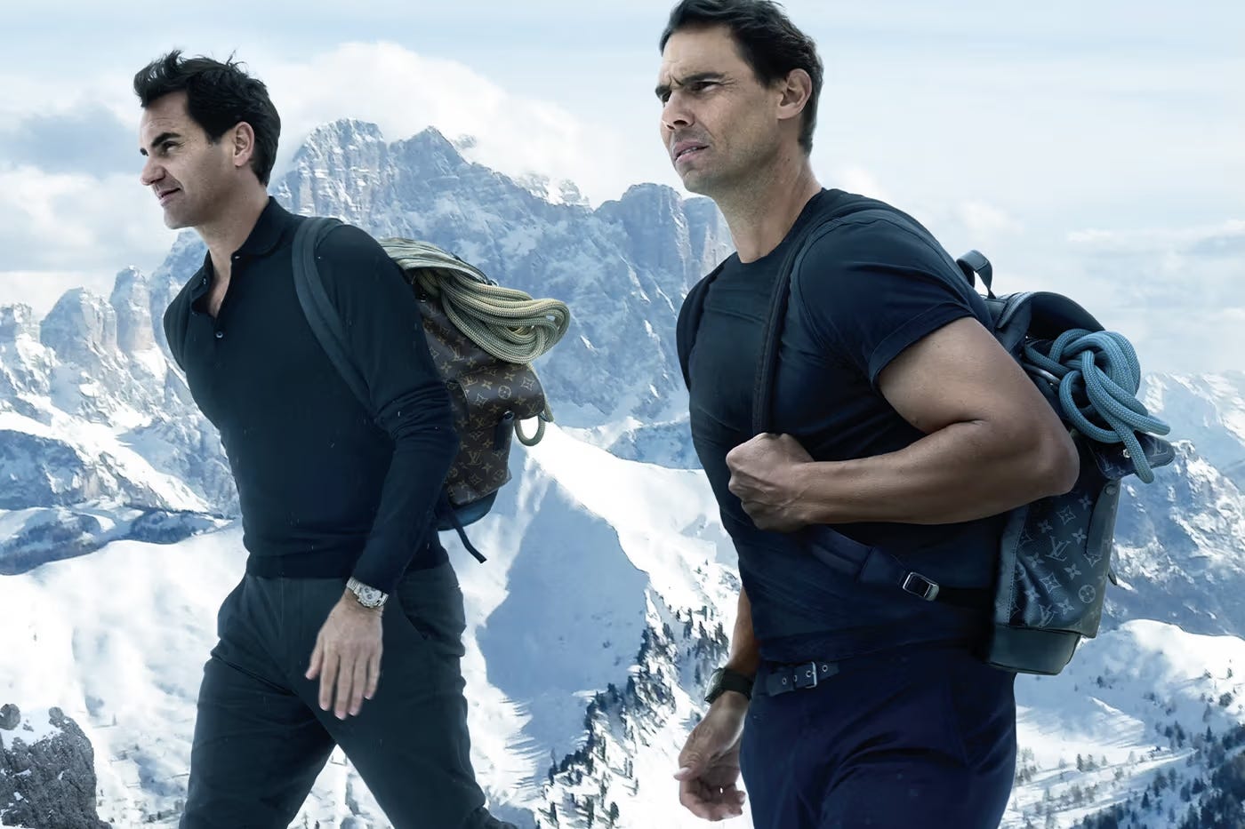 Roger Federer and Rafael Nadal for Louis Vuitton