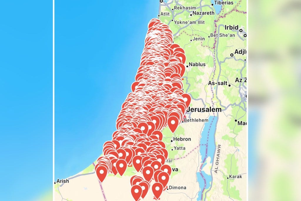 Locations of Israeli bomb shelters