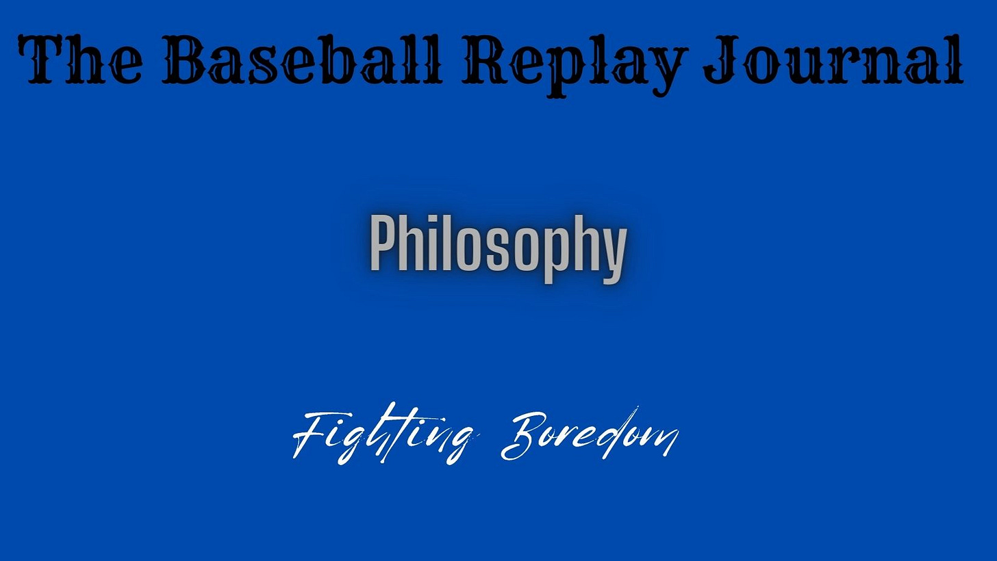 Baseball Replay Journal Philosophy