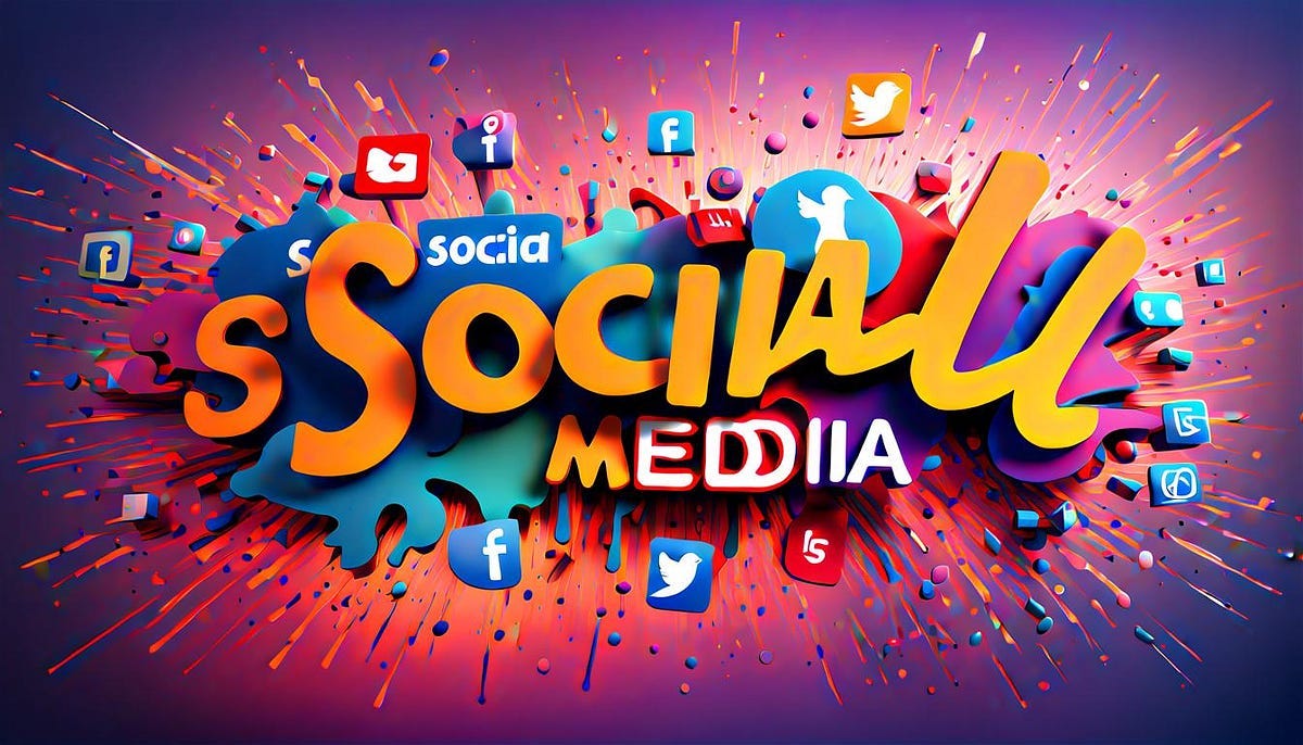 Large sign with the words Social Media