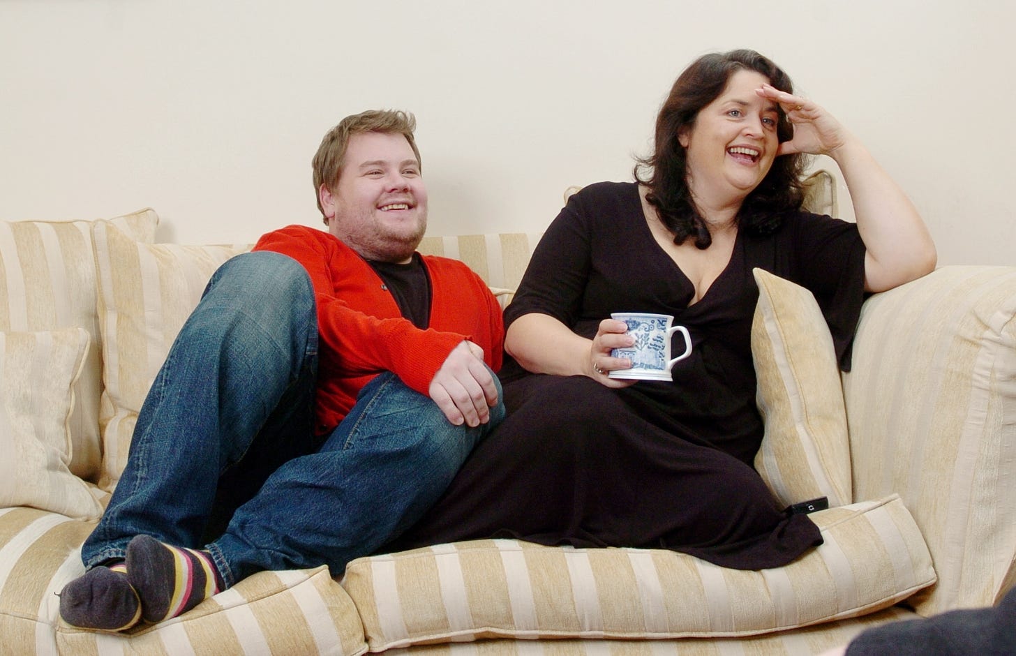 TEA FOR THREE: James Corden and Ruth Jones on the day they met Hannah back in 2009