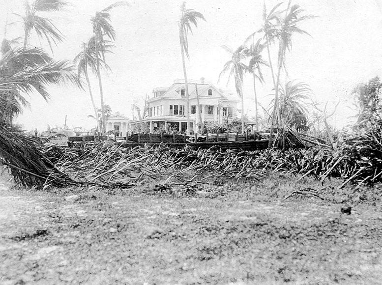 Brickell Park in Miami after 1926 Hurricane on September 21, 1926. 