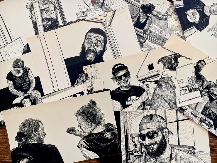 Portraits of ten makers that inspired Adam Cee.