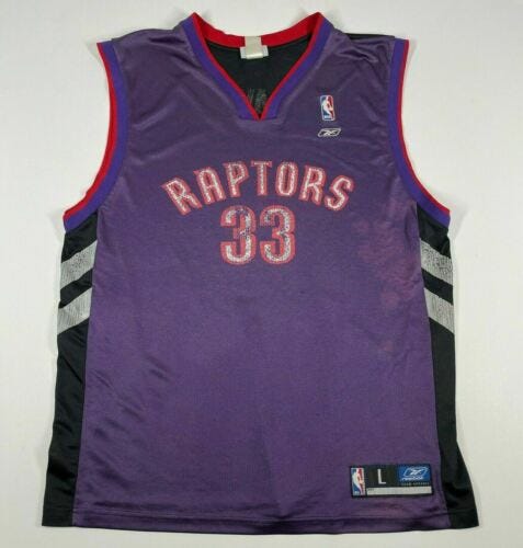 Antonio Davis Toronto Raptors #33 Jersey Purple Reebok NBA Basketball Adult L - Picture 1 of 12