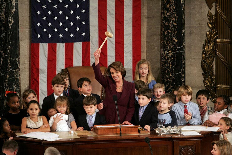 January 2007. For the children of America. First gavel in hand.. First woman Speaker.