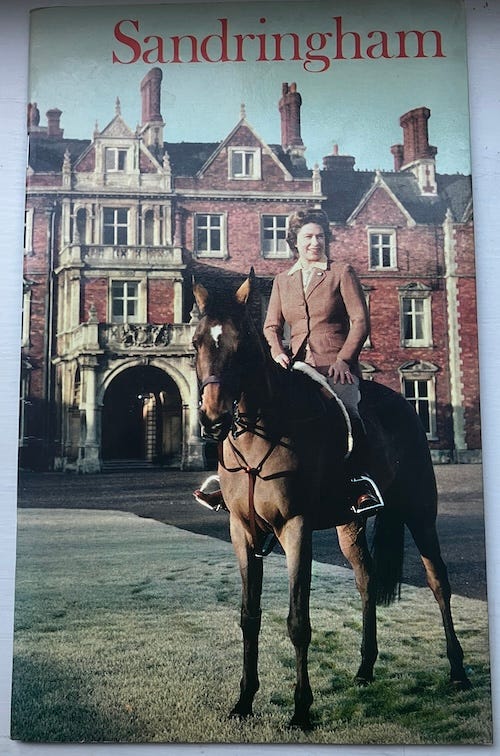 Picture of Queen Elizabeth outside Sandringham from the 1970s