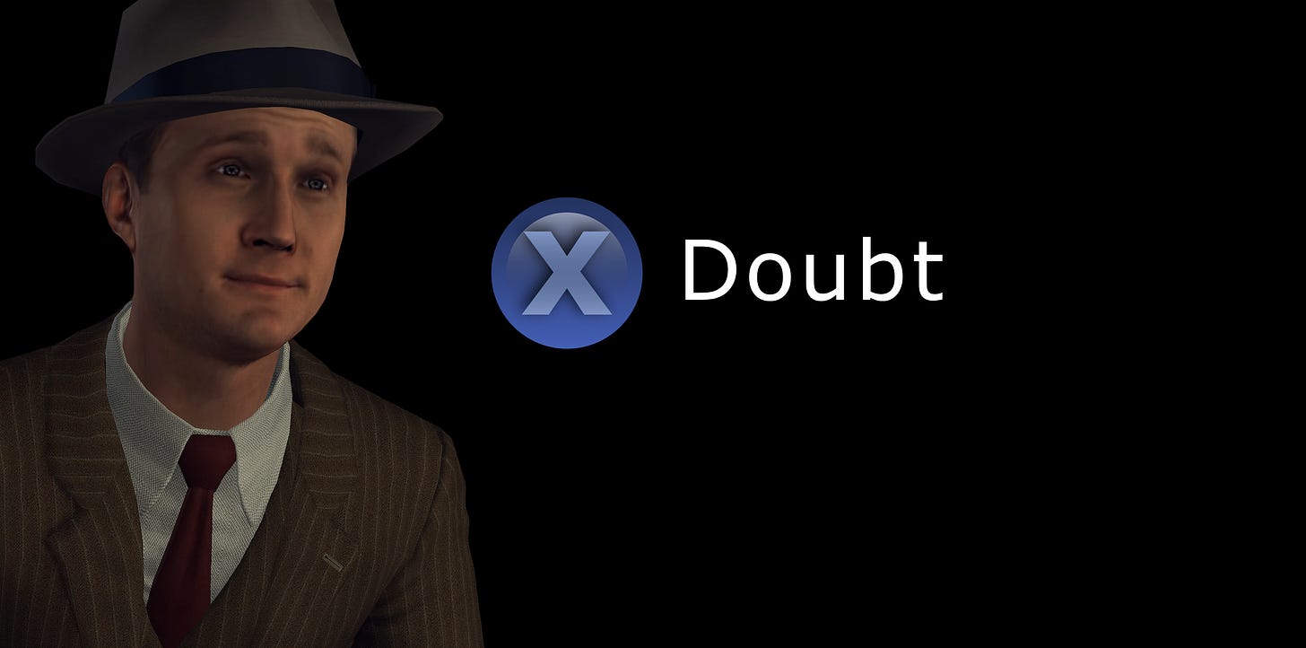Made a higher quality Phelphs Doubt | L.A. Noire "Doubt" / Press X To Doubt  | Know Your Meme