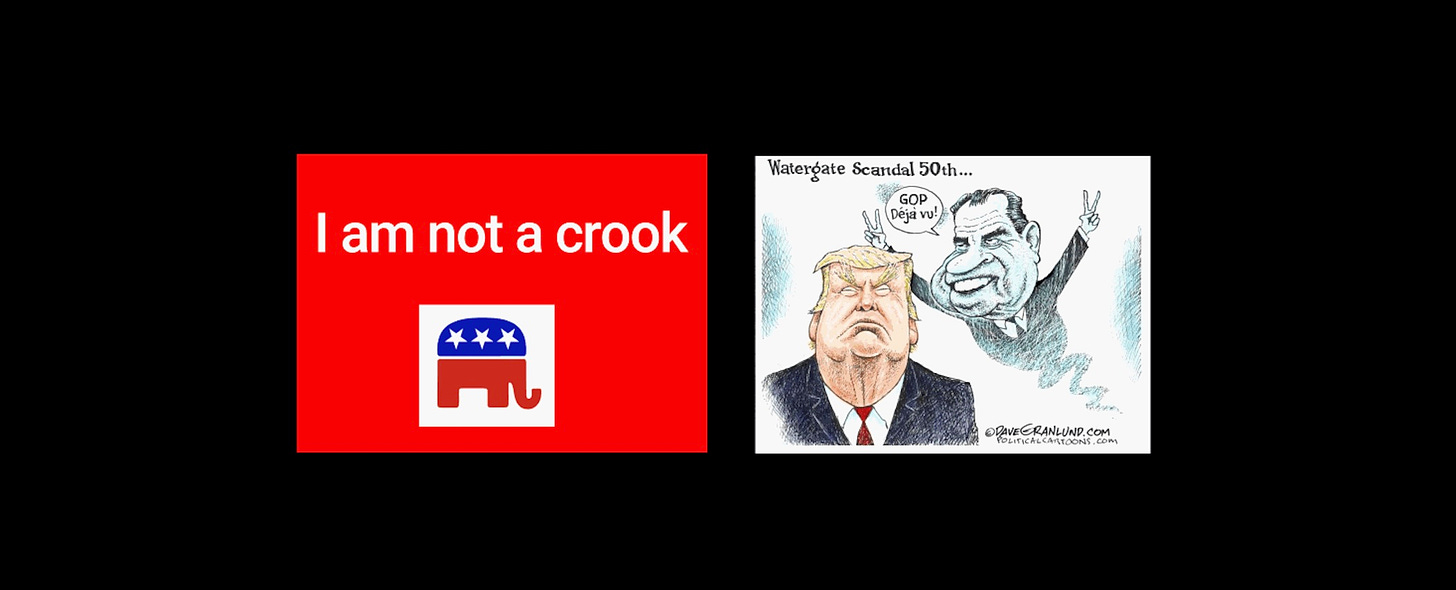 I am not a crook. Republicans claim to be above the law.