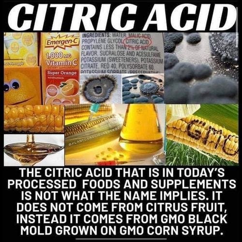 Avoid citric acid: a mold byproduct!