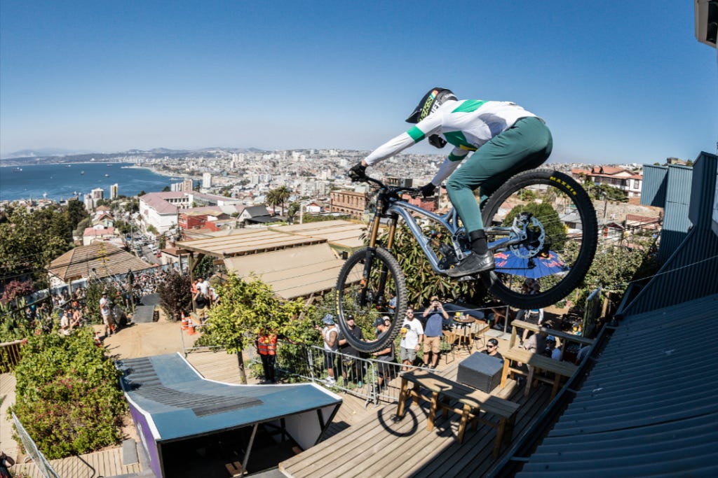 Czech rider excels again at colourful 19th edition of urban downhill race  in Chile. | Sportzhub