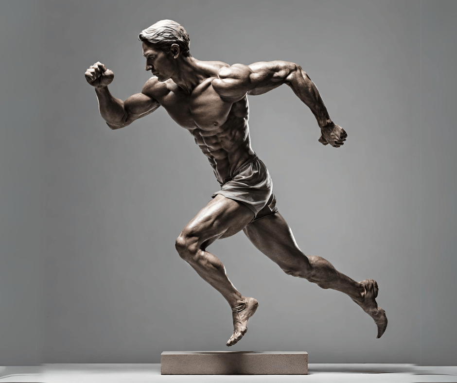 man running statue