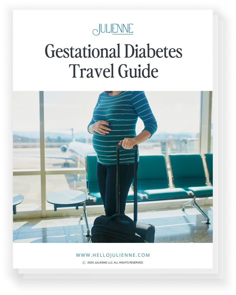 Front cover screenshot of the Julienne Gestational Diabetes Travel Guide