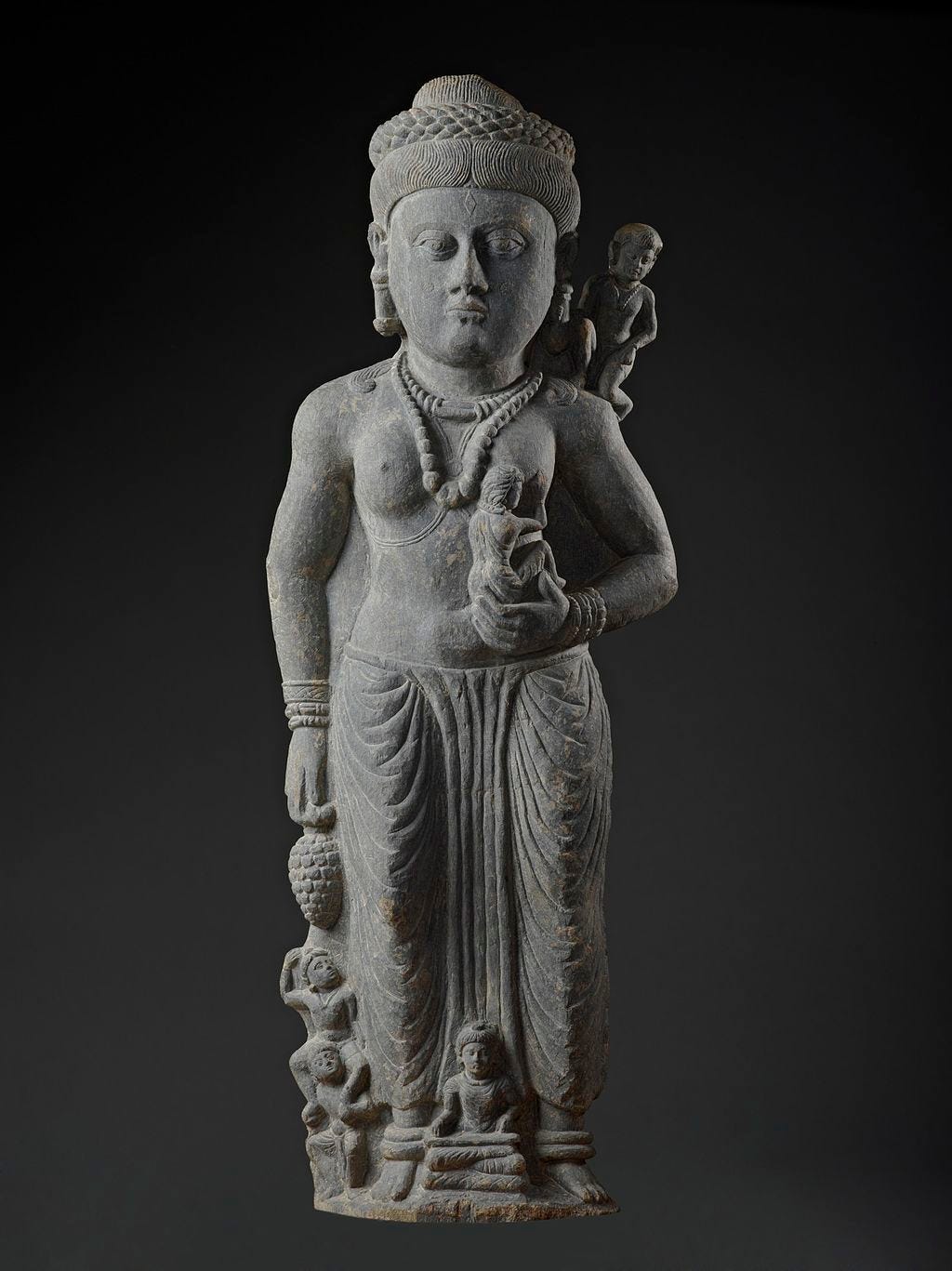Hariti with children (front). 1st century BCE, Gandhara.