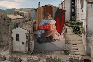Helen Bur mural in Civitacampomarano, Italy