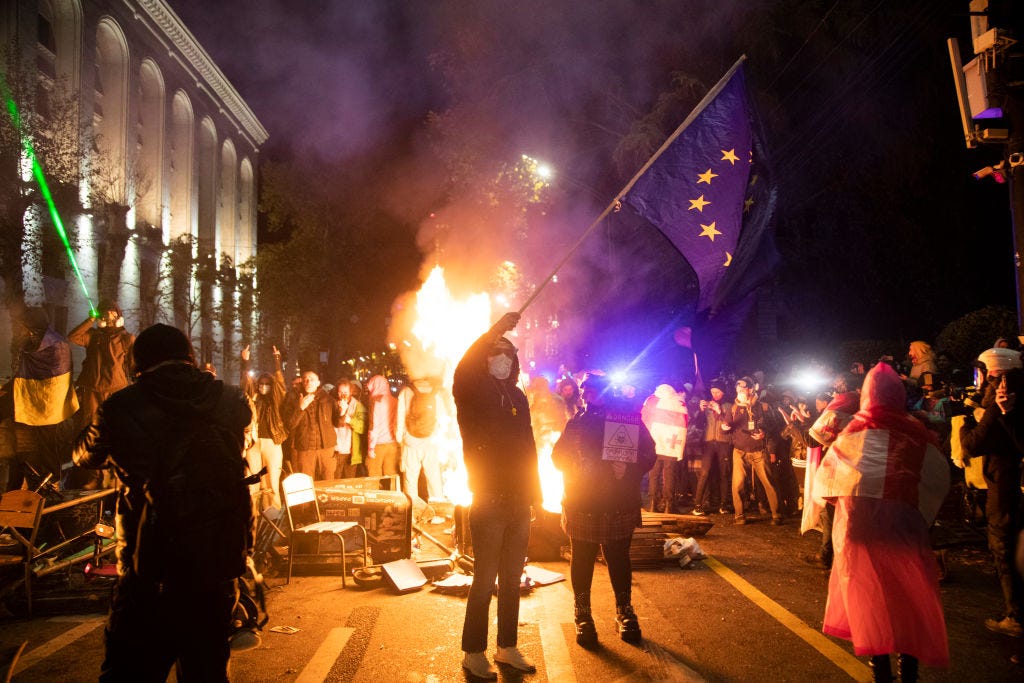 Taking to the Streets With Georgia's Pro-Western Protestors