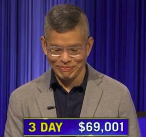Ben Chan, today's Jeopardy! winner (for the April 14, 2023 game.)