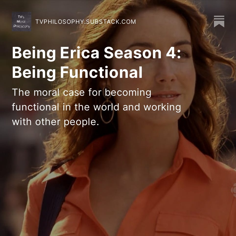 Being Erica Season 4: Being Functional starring Erin Karpluk, Michael Riley, Tyron Leitso, Vinessa Antoine, Reagan Pasternak and Morgan Kelly. Subscribe to read it when it comes out.