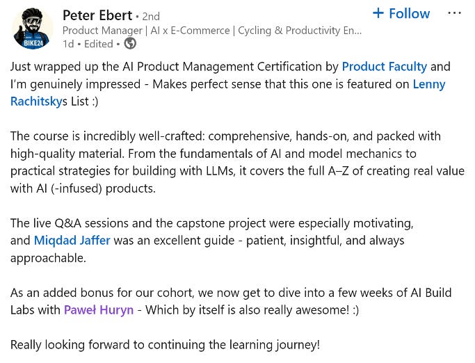AI Product Management Certification Review