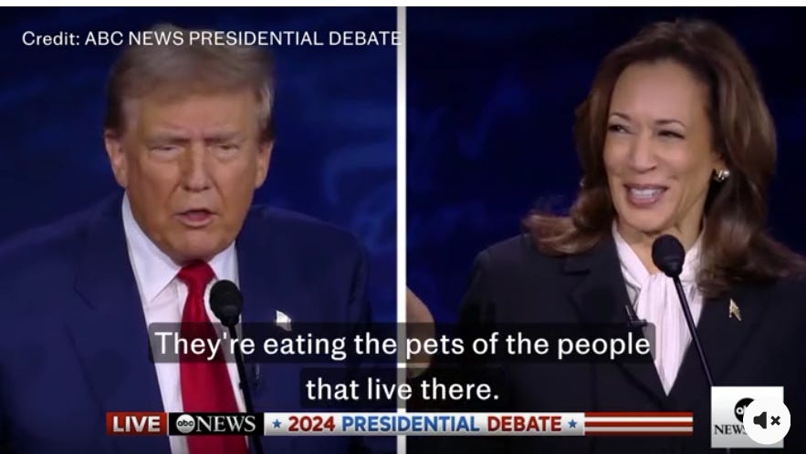 Trump saying "they are eating the pets"