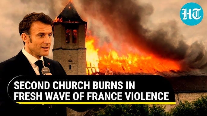 France On The Boil: Second Church Torched As Cops Ban Protest; Macron  Forbids Sale Of Fireworks