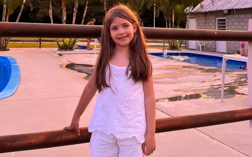 Rebeca Nunes, de 7 anos, morreu em Anápolis, Goiás — Foto: Arquivo pessoal/Ricardo Costa