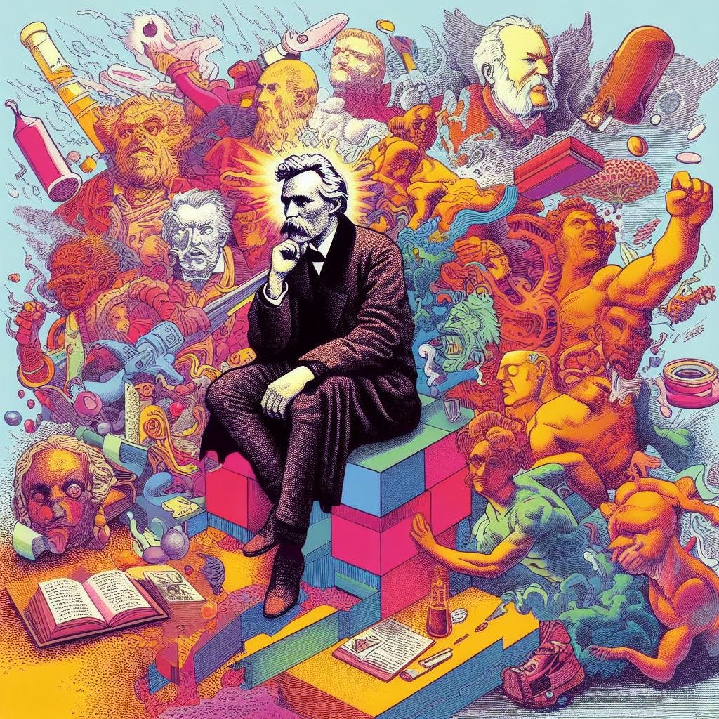 An image to match the article about Nietzsche and postmodernism that I generated today