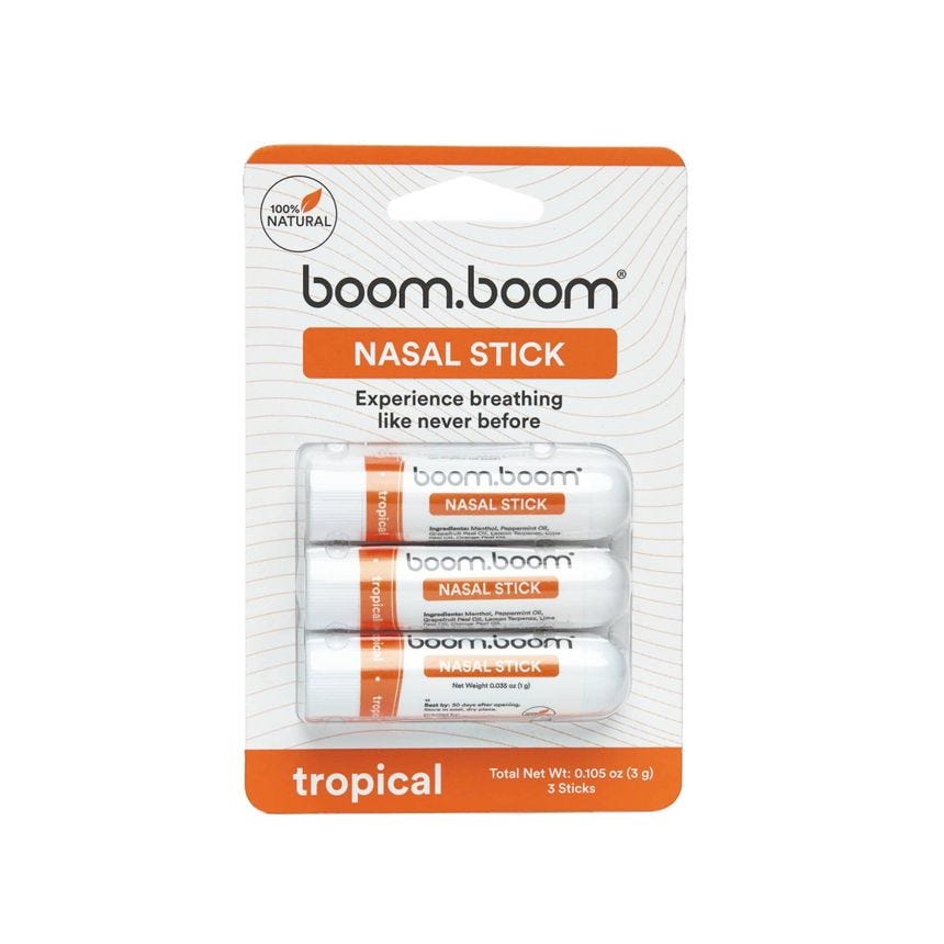 BoomBoom Nasal Stick (3 Pack) | Enhances Breathing + Boosts Focus | Breathe Vapor Stick Provides Fresh Cooling Sensation | Ar