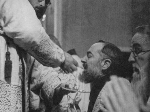 Beautiful Photo: Padre Pio Receiving Holy Communion - Taylor Marshall