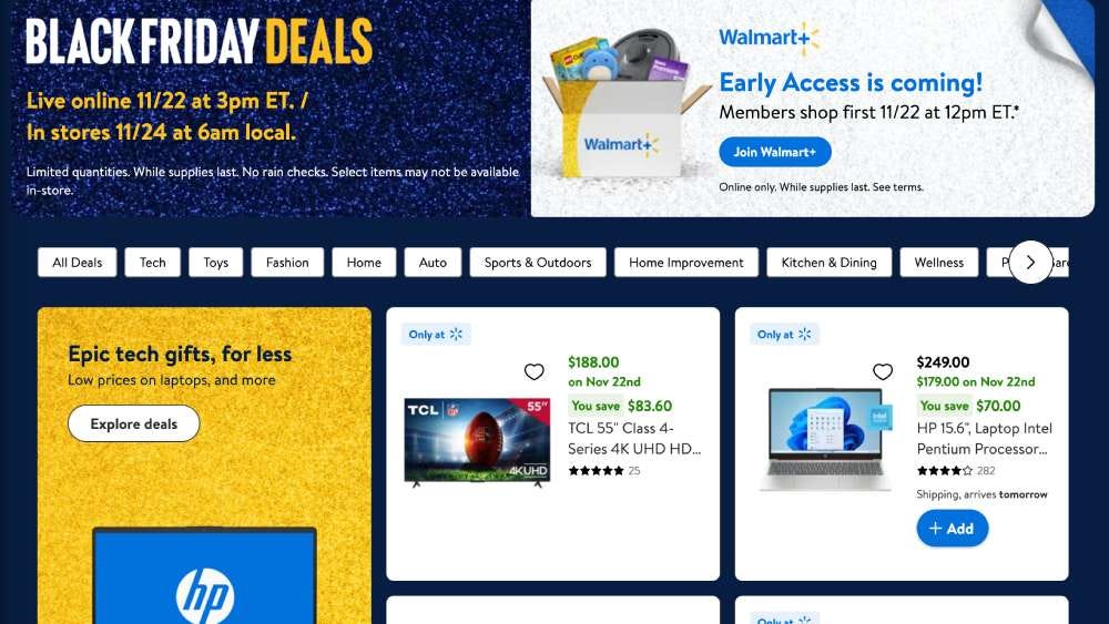 Walmart Black Friday sale 2023: Walmart+ members can shop new deals three  hours early - Reviewed