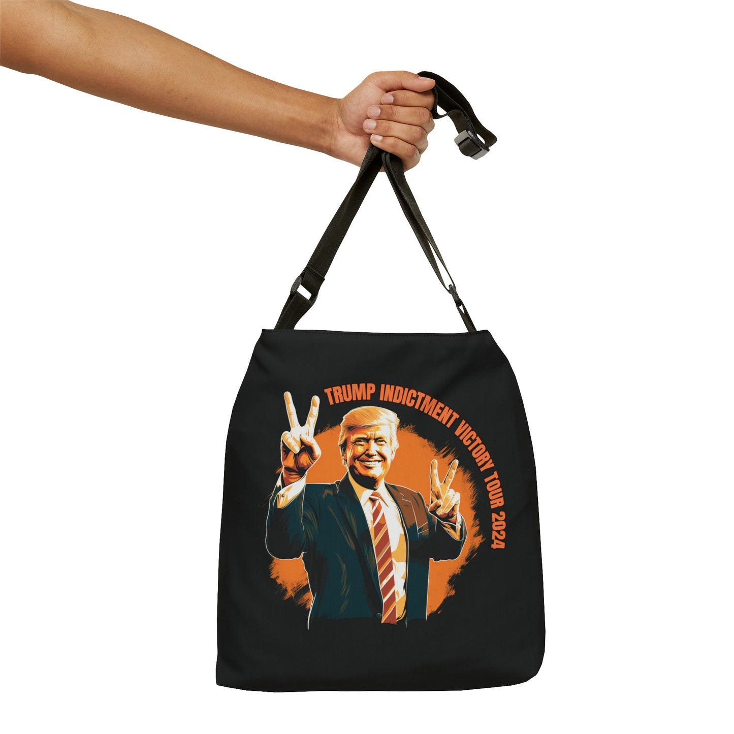LIMITED EDITION: Trump Indictment Victory Tour 2024 Adjustable Tote Bag
