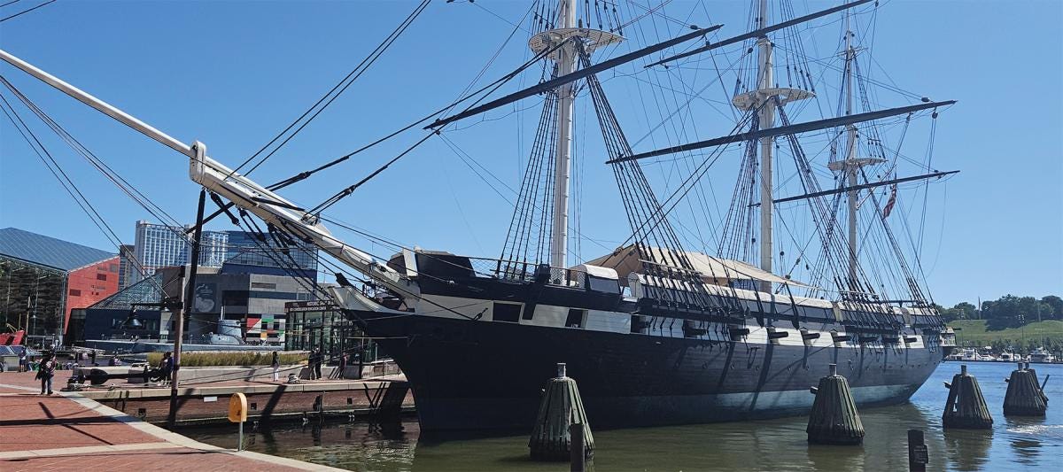 The museum ship USS Constellation is the 1854-built sloop-of-war, not the 1797-built frigate. The history of the two ships was obscured for decades, and many still do not know the true origins of the ship moored in Baltimore.