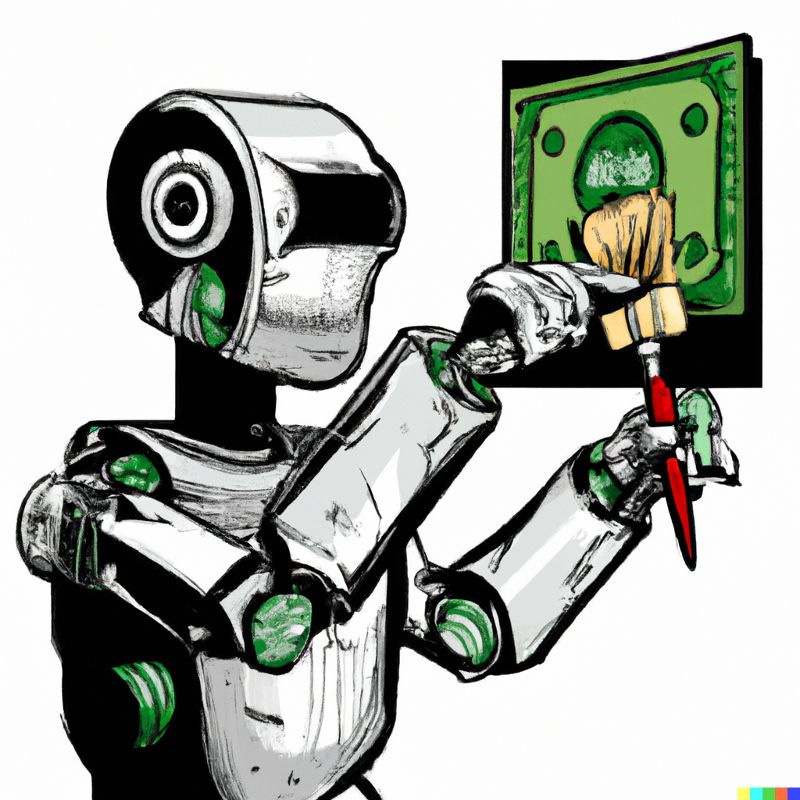 AI printing money? (By DALL-E)
