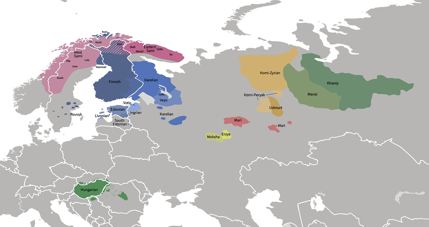 Finno-Ugric languages - Wikipedia