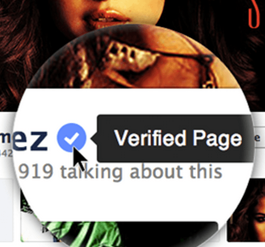 facebook verified page blue checkmark