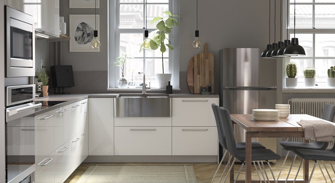 RINGHULT high-gloss white kitchen | IKEA Lietuva
