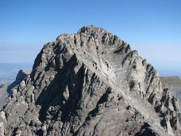 Mount Olympus' highest peak, Mytikas. Mount Olympus' highest peak, Mytikas.