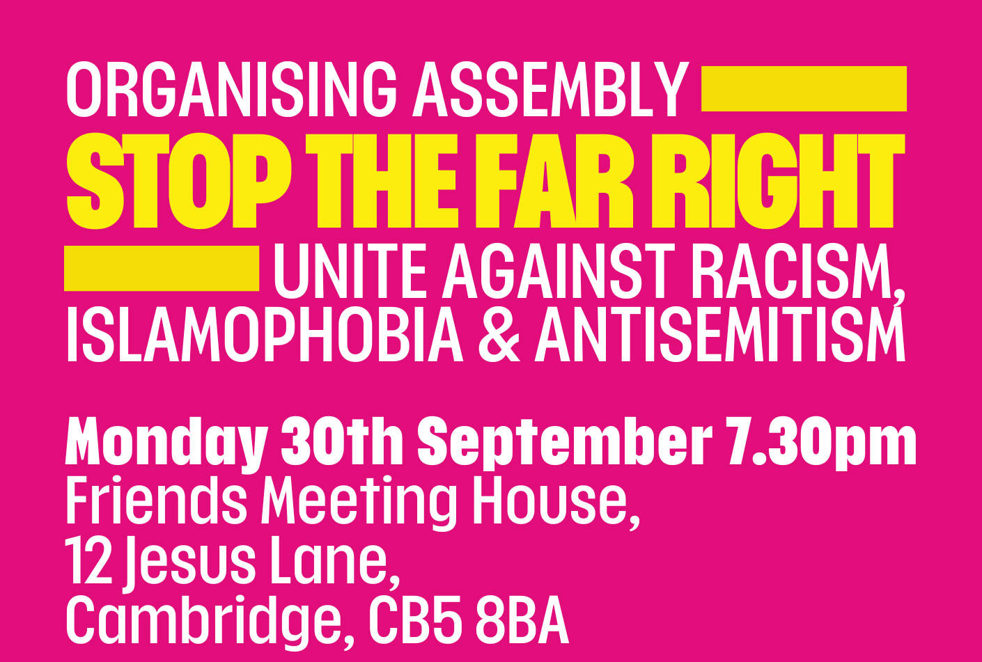 Stand Up to Racism Organising Assembly & CounterProtest