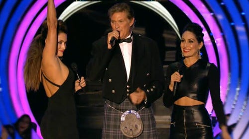 bella twins mtv awards with david hasselhoff total divas 2015