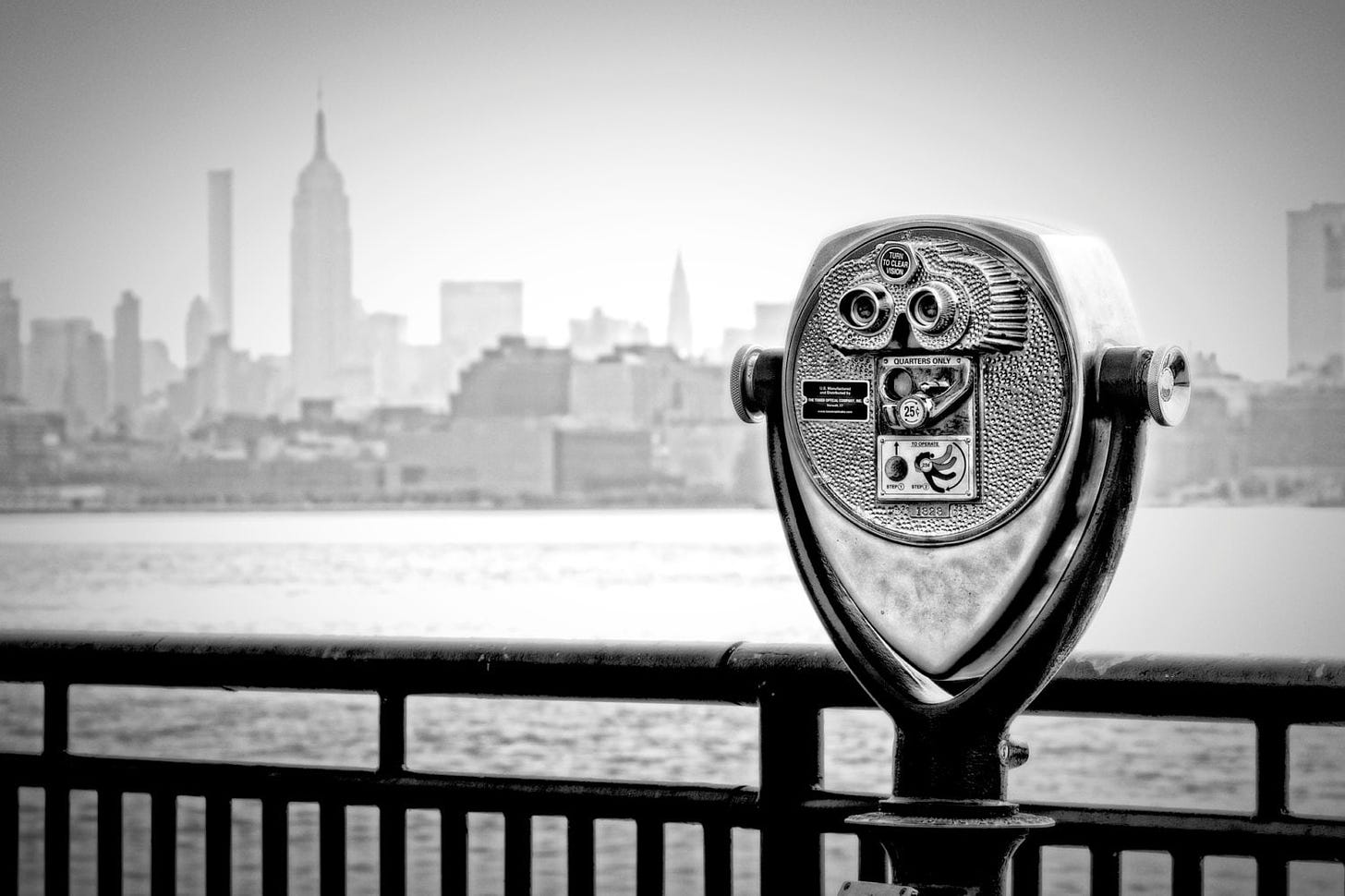 Binoculars With Manhattan Skyline, New York City Photograph, Black and White,  Retro, Empire State Building, Gray, Monochrome Art Print - Etsy