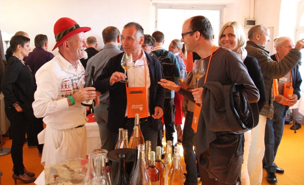 People not enjoying orange wine at all, Sideshow, 2015 (Photo (C) Simon Woolf)