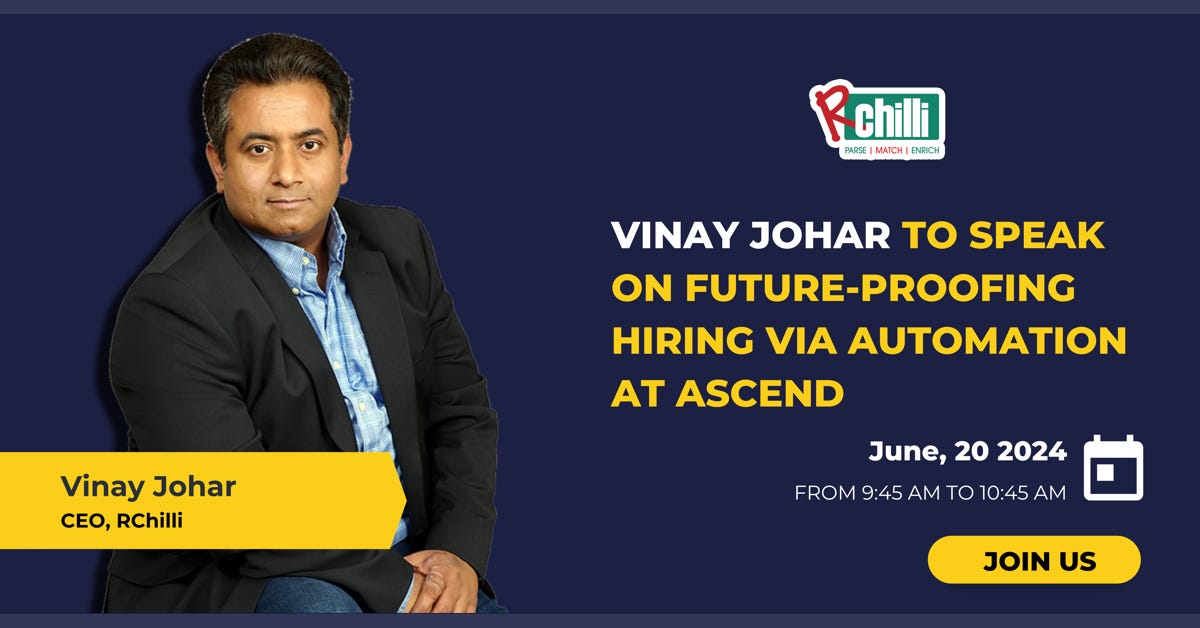 RChilli CEO Vinay Johar to Speak at Ascend 2024 on Automation