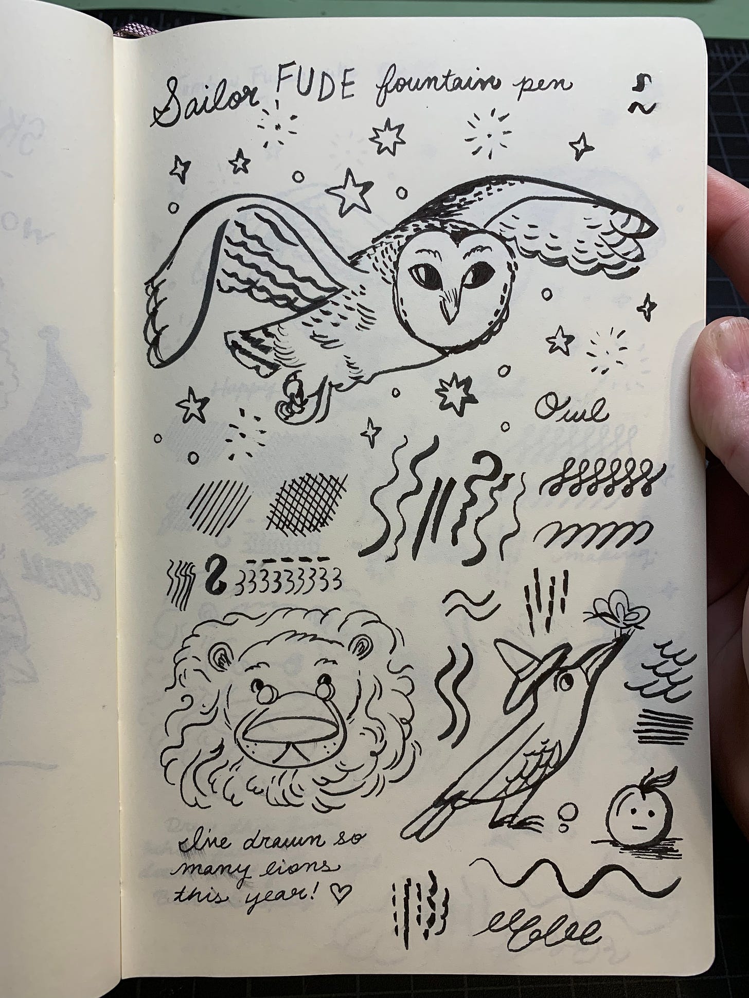 illustrations and marks using the Sailor FUDE fountain pen by Kayla Stark