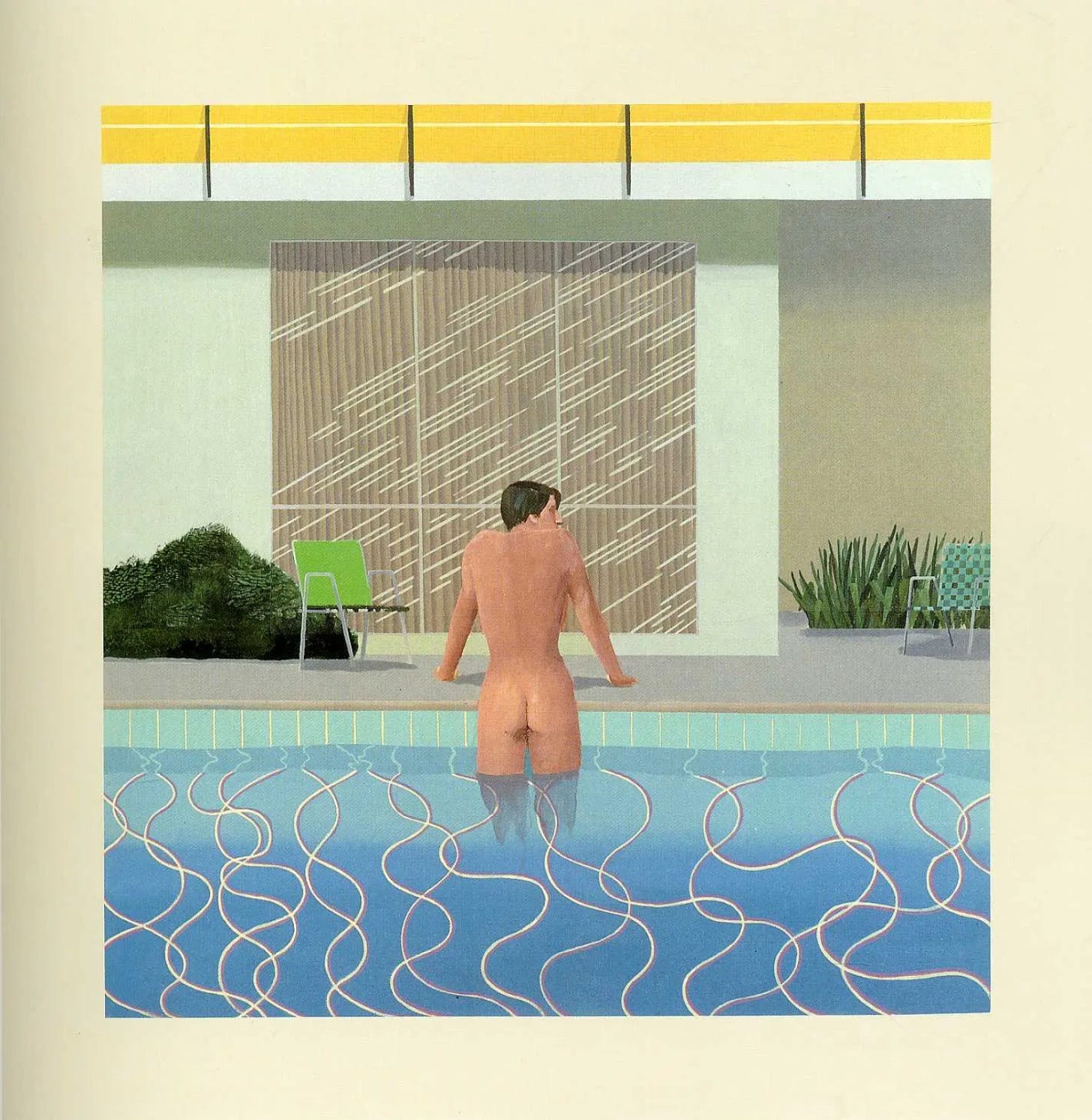 David Hockney. Peter getting out of Nick's pool