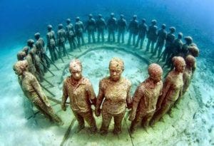 Underwater sculptures in Grenada