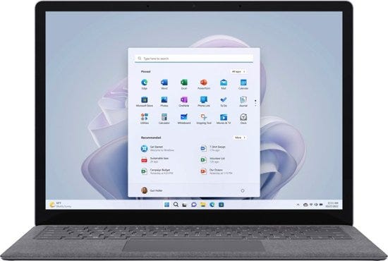 Front Zoom. Microsoft - Surface Laptop 5 – 13.5” Touch Screen – Intel Evo Platform Core i5 – 8GB Memory – 256GB SSD (Latest Model) - Platinum.