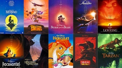 Disney Renaissance Movie Posters