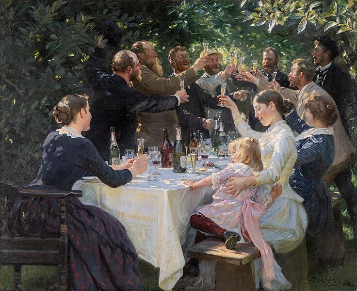 File:Hip, Hip, Hurrah! Artists’ Party, Skagen (Peder Severin Krøyer) - Gothenburg Museum of Art - F 62.jpg