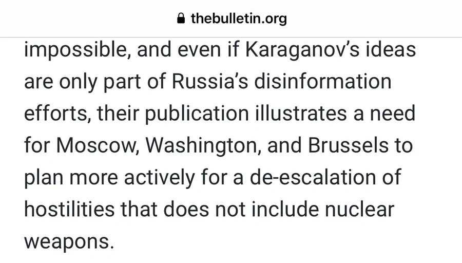 Text from this article saying even if it's disinfo, plan as though it were real.