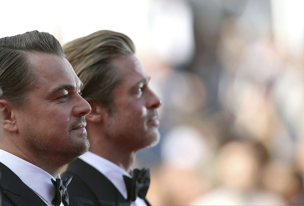 leonardo dicaprio sideways with brad pitt once upon a time in hollywood cannes